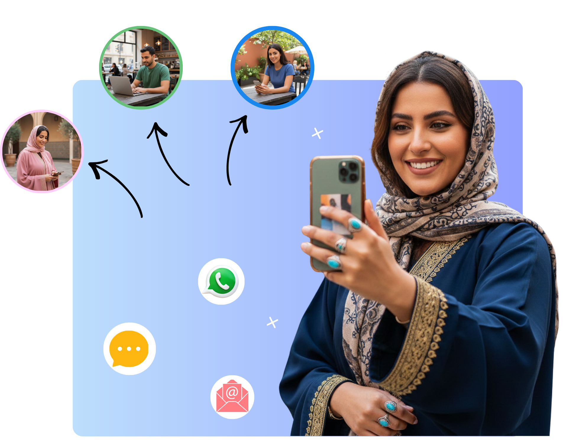 A lady with phone in hand